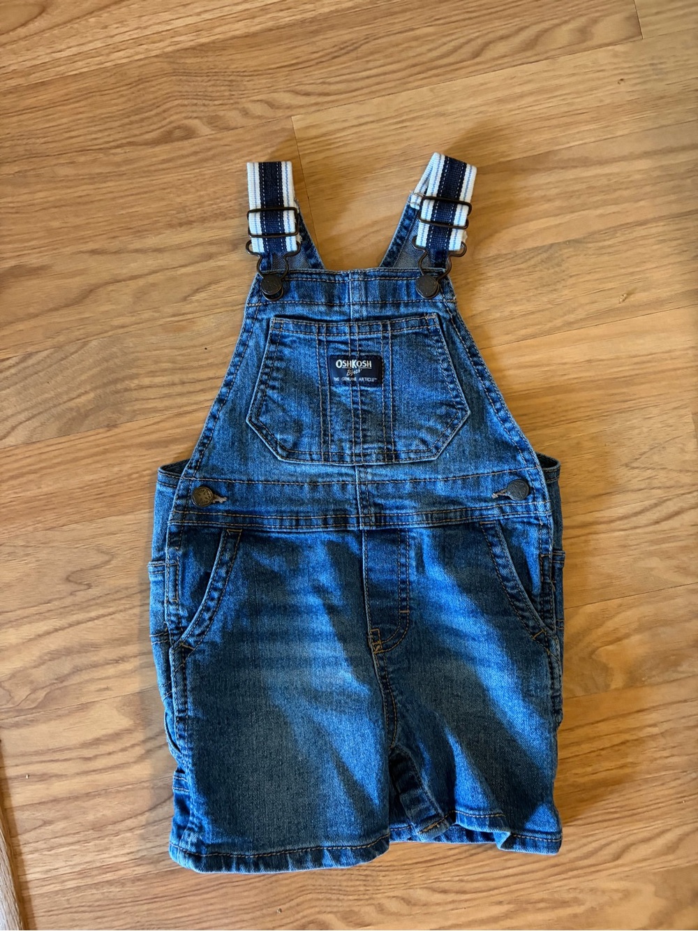 OshKosh Denim Short Overalls in Dark Blue for Kids